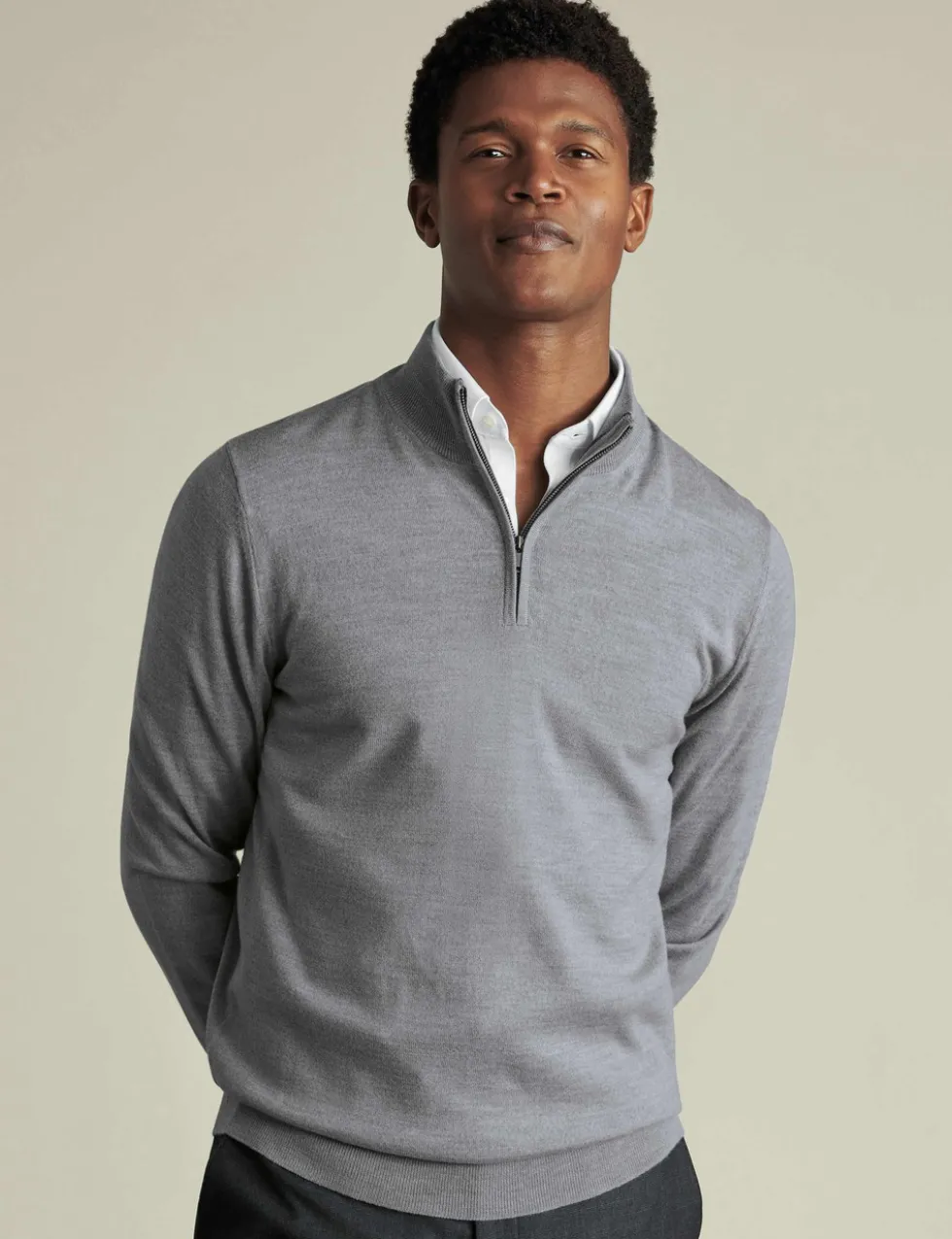 Pure Merino Wool Half Zip Jumper