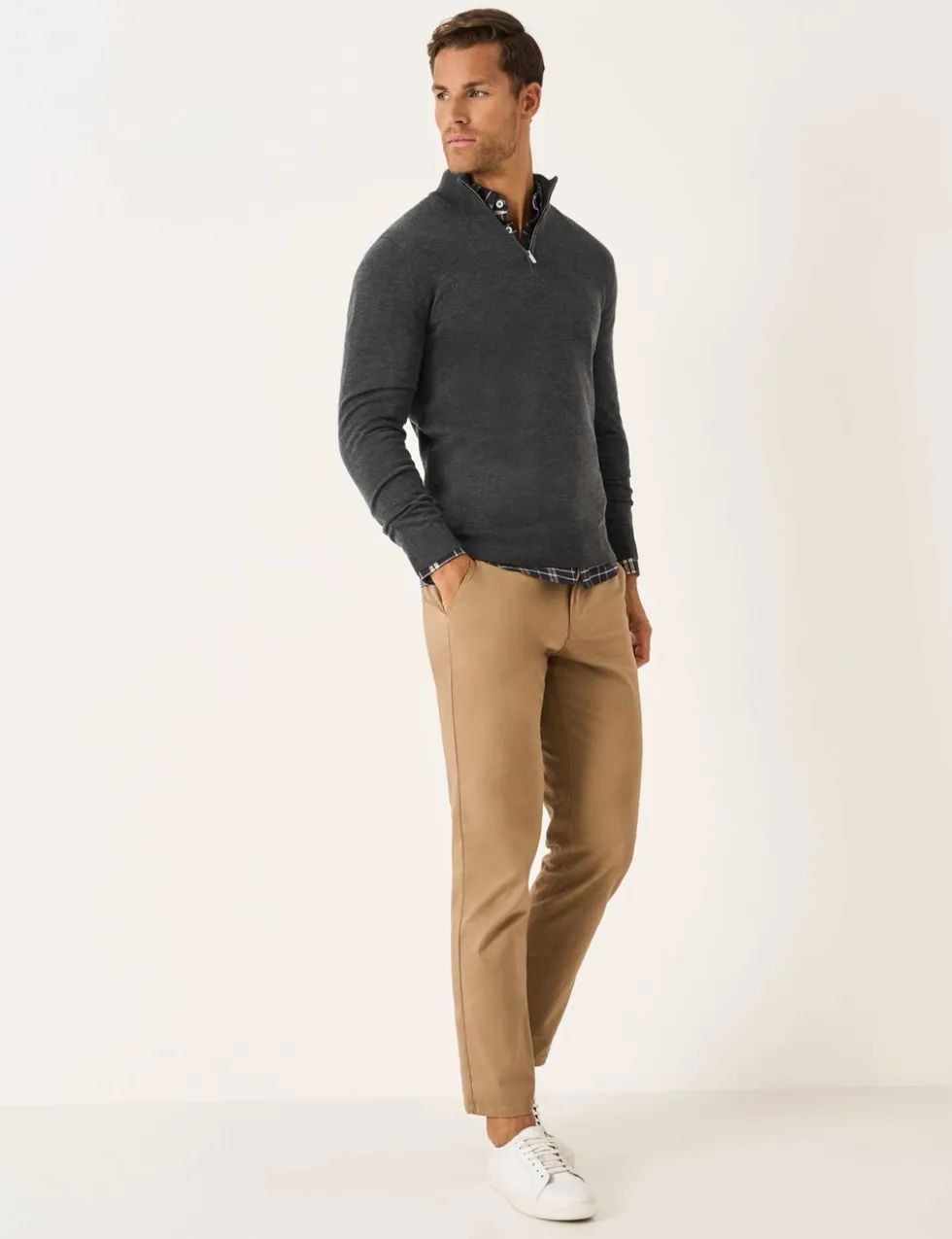 Pure Merino Wool Half Zip Jumper