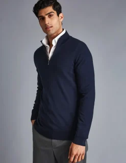 Pure Merino Wool Half Zip Jumper