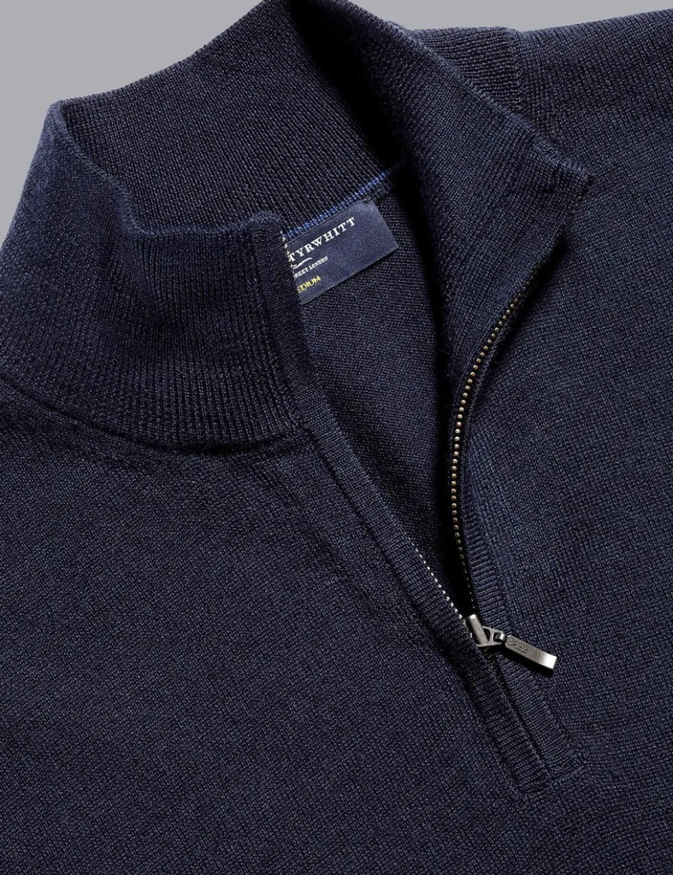 Pure Merino Wool Half Zip Jumper