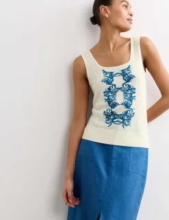 Pure Merino Wool Jacquard Tank Top