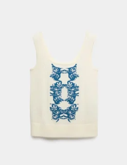 Pure Merino Wool Jacquard Tank Top