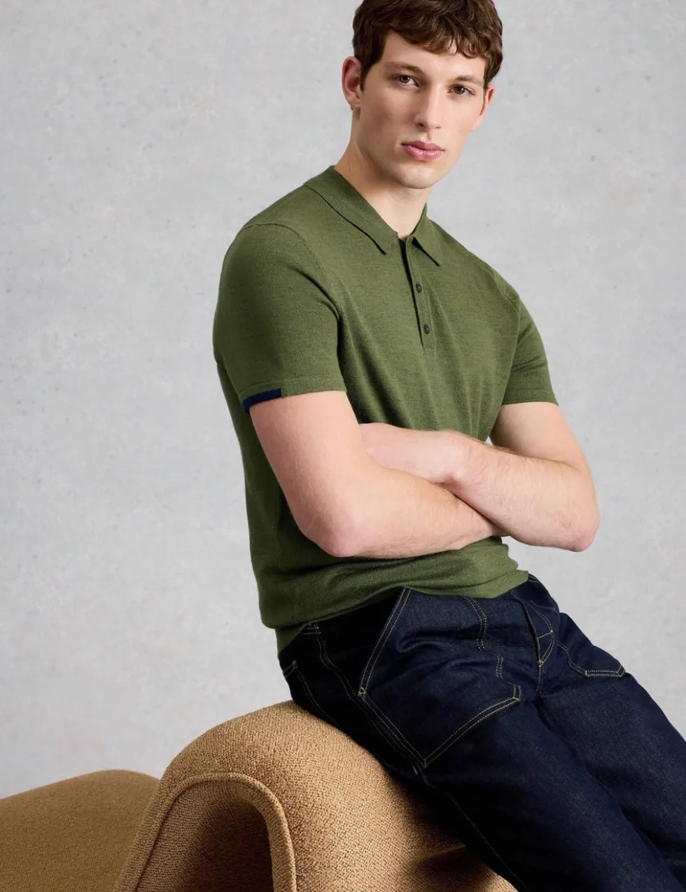 Pure Merino Wool Knitted Polo Shirt