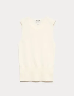 Pure Merino Wool Knitted Vest Top