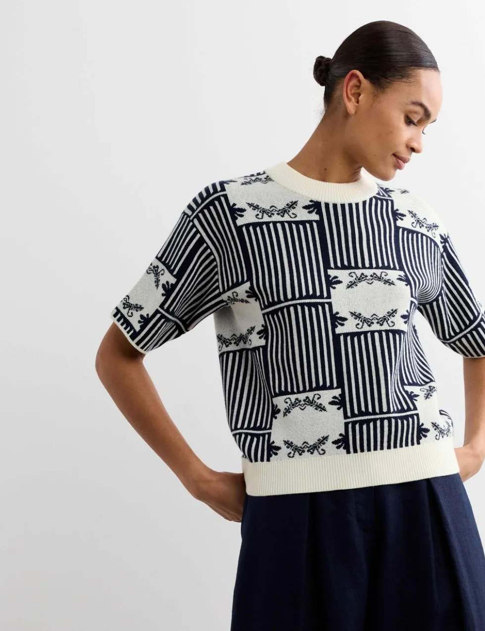 Pure Merino Wool Patterned Jumper