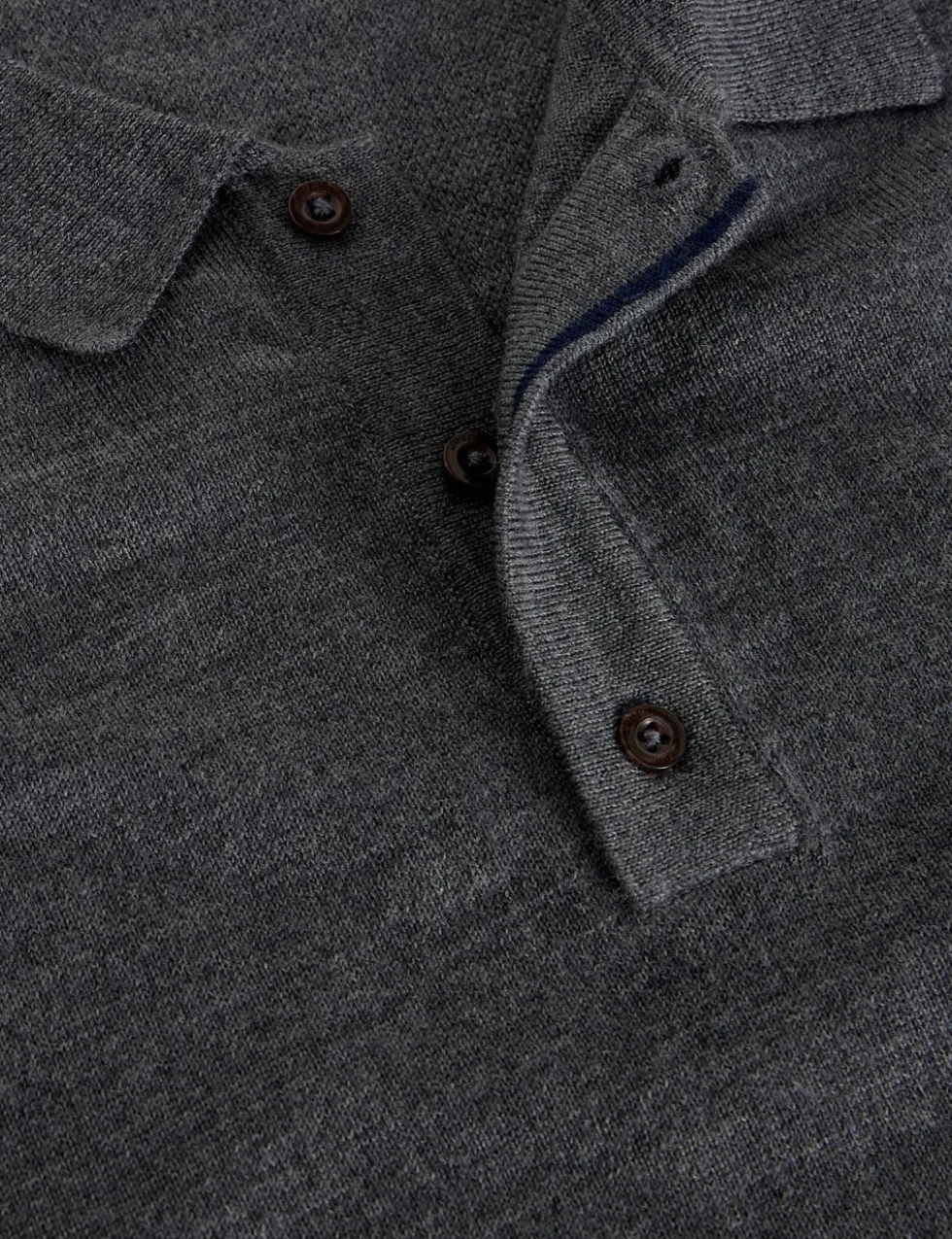Pure Merino Wool Polo Neck Half Zip Jumper