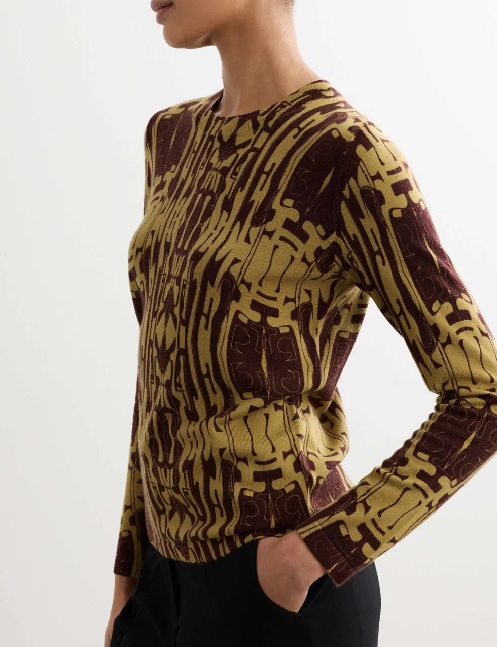 Pure Merino Wool Printed Jumper