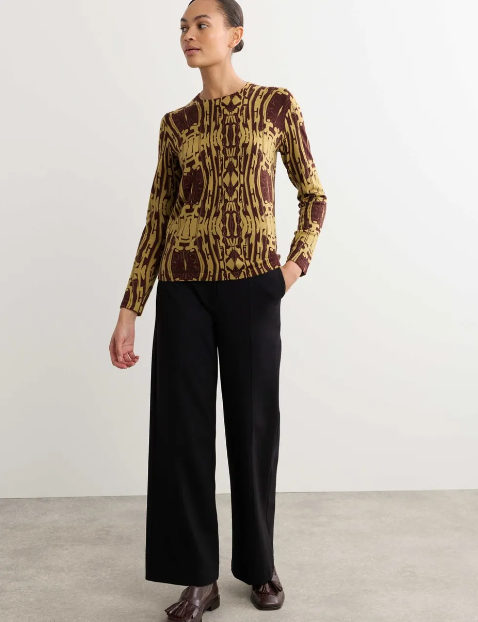 Pure Merino Wool Printed Jumper