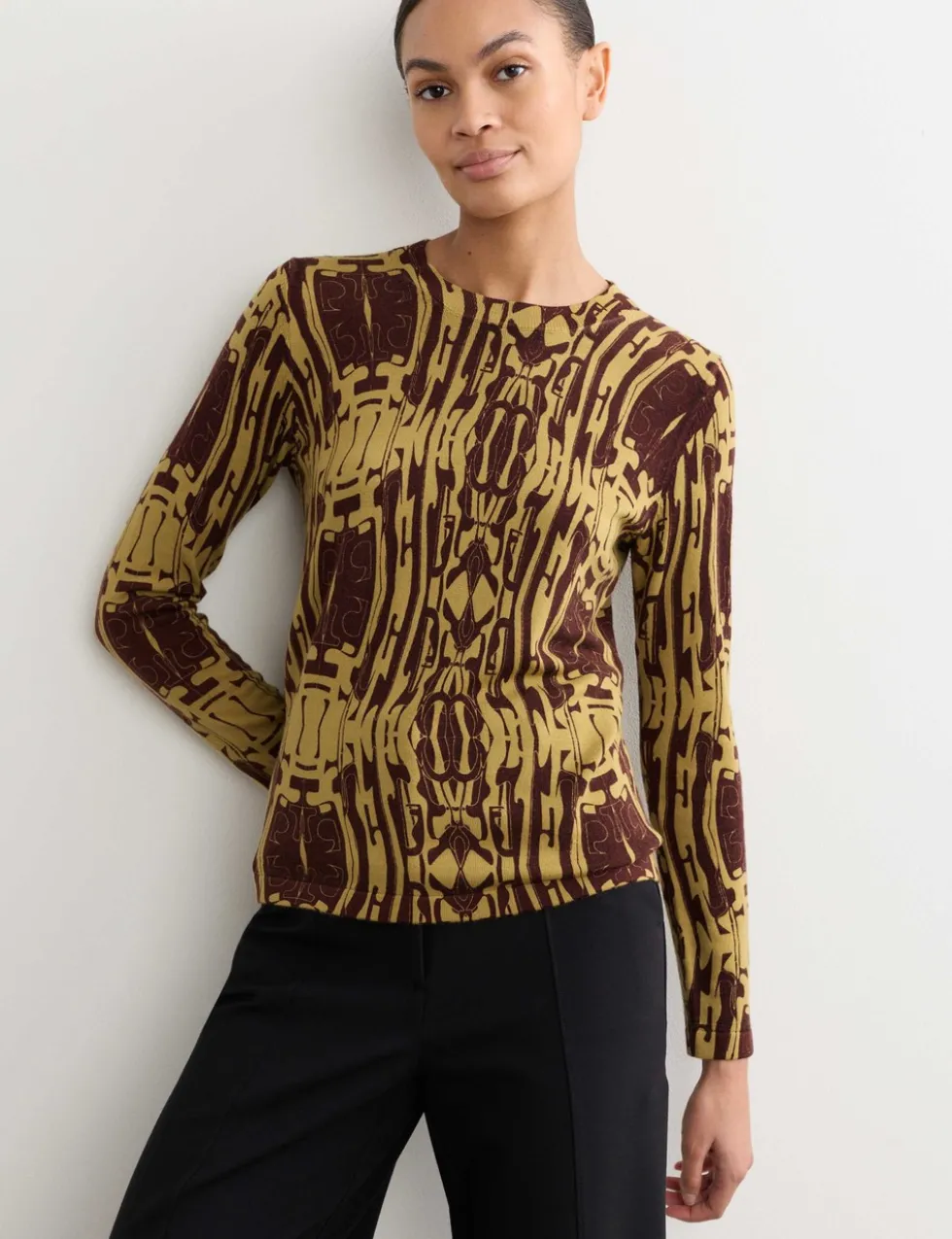 Pure Merino Wool Printed Jumper