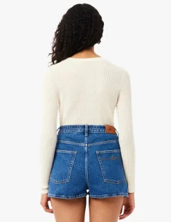 Pure Merino Wool Ribbed Round Neck Cardigan