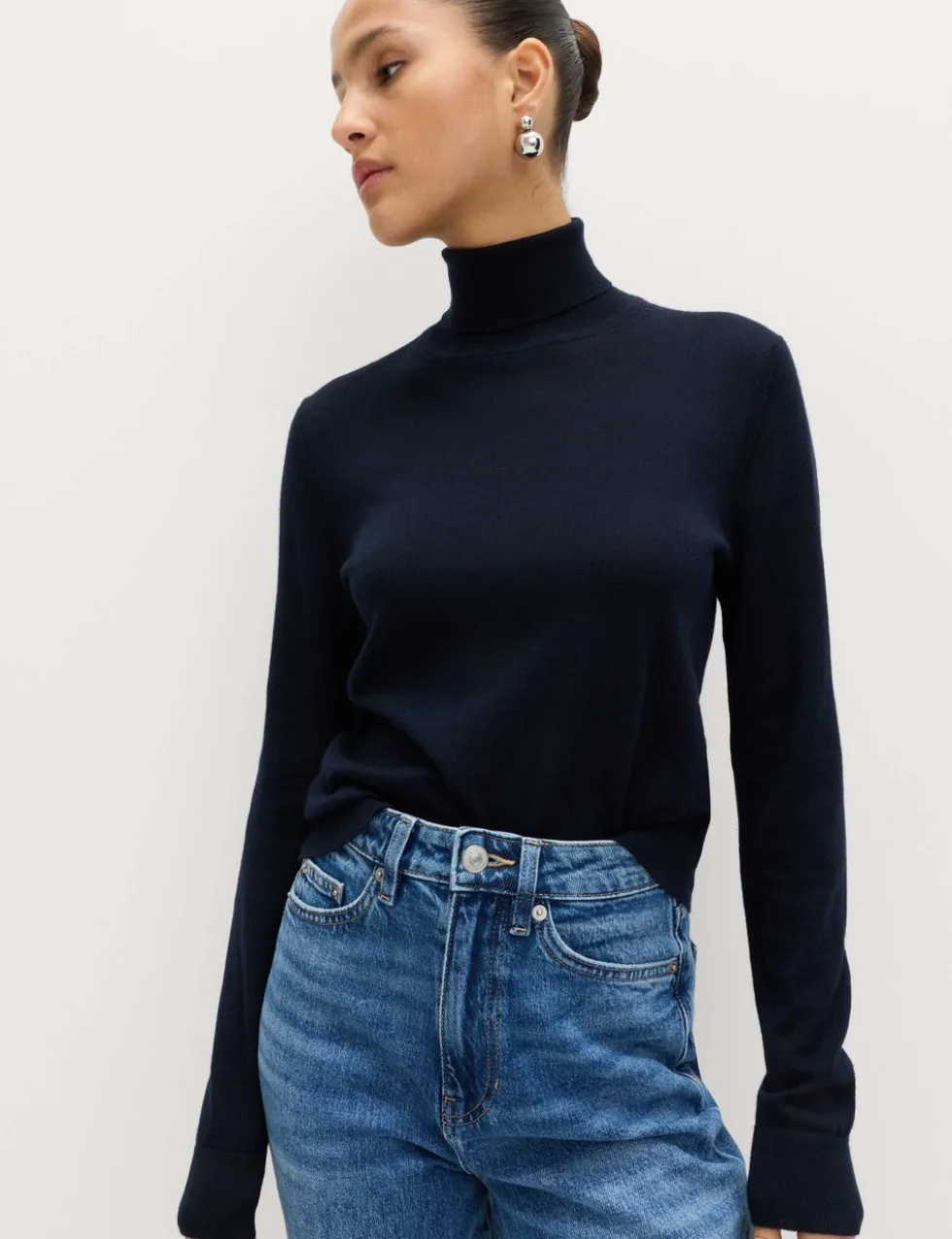 Pure Merino Wool Roll Neck Jumper