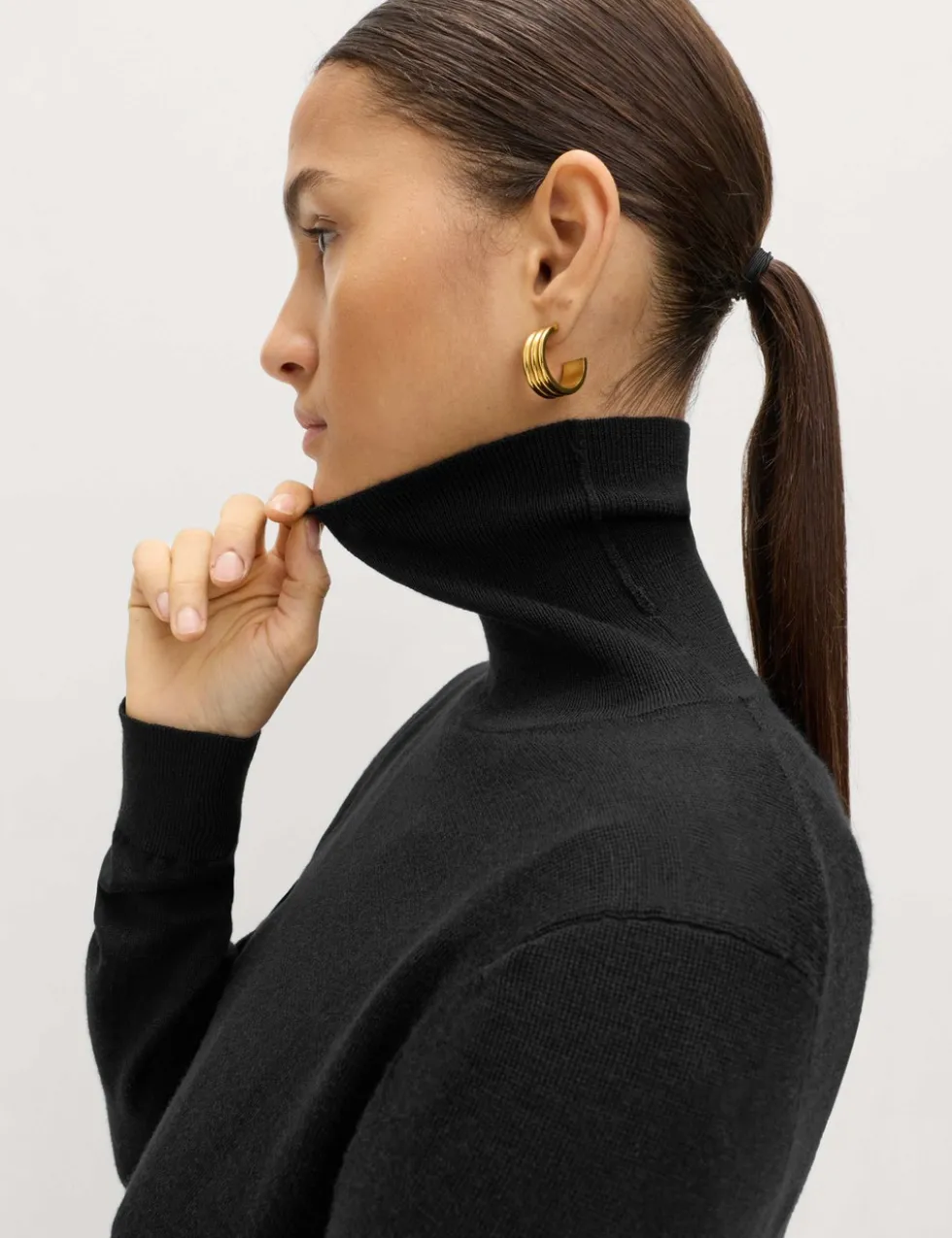 Pure Merino Wool Roll Neck Jumper
