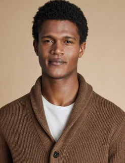 Pure Merino Wool Shawl Collar Cardigan
