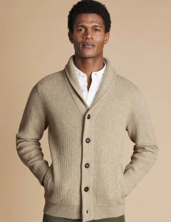 Pure Merino Wool Shawl Collar Cardigan