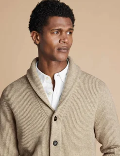 Pure Merino Wool Shawl Collar Cardigan