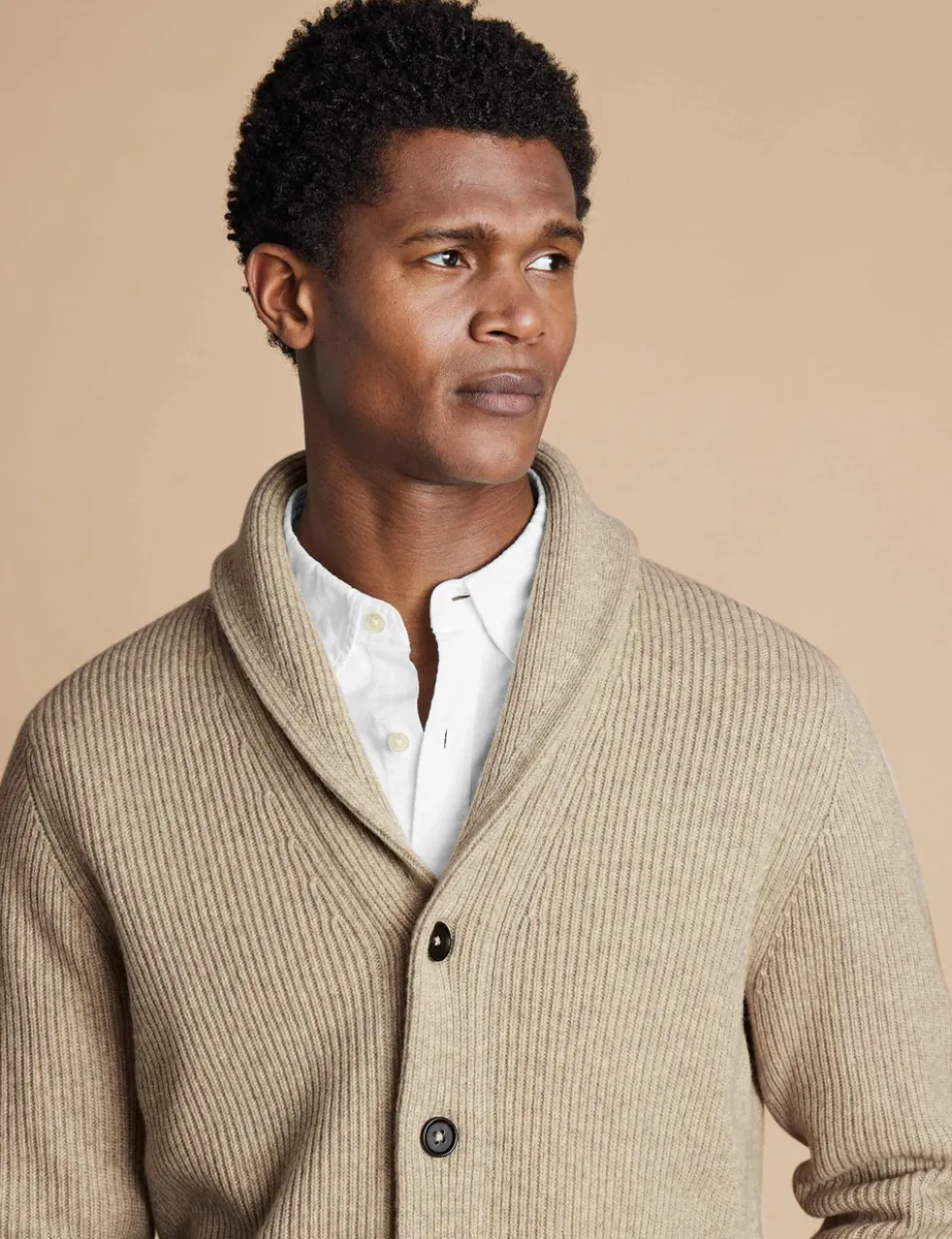 Pure Merino Wool Shawl Collar Cardigan