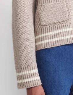 Pure Merino Wool Textured Collared Cardigan