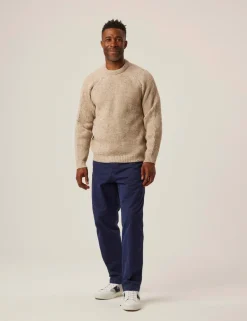 Pure Merino Wool Textured Crew Neck Jumper