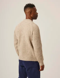 Pure Merino Wool Textured Crew Neck Jumper