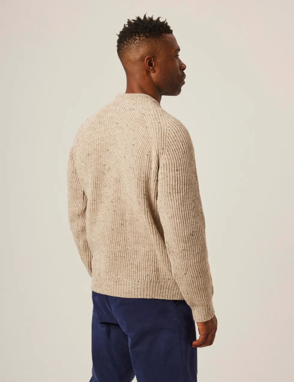 Pure Merino Wool Textured Crew Neck Jumper