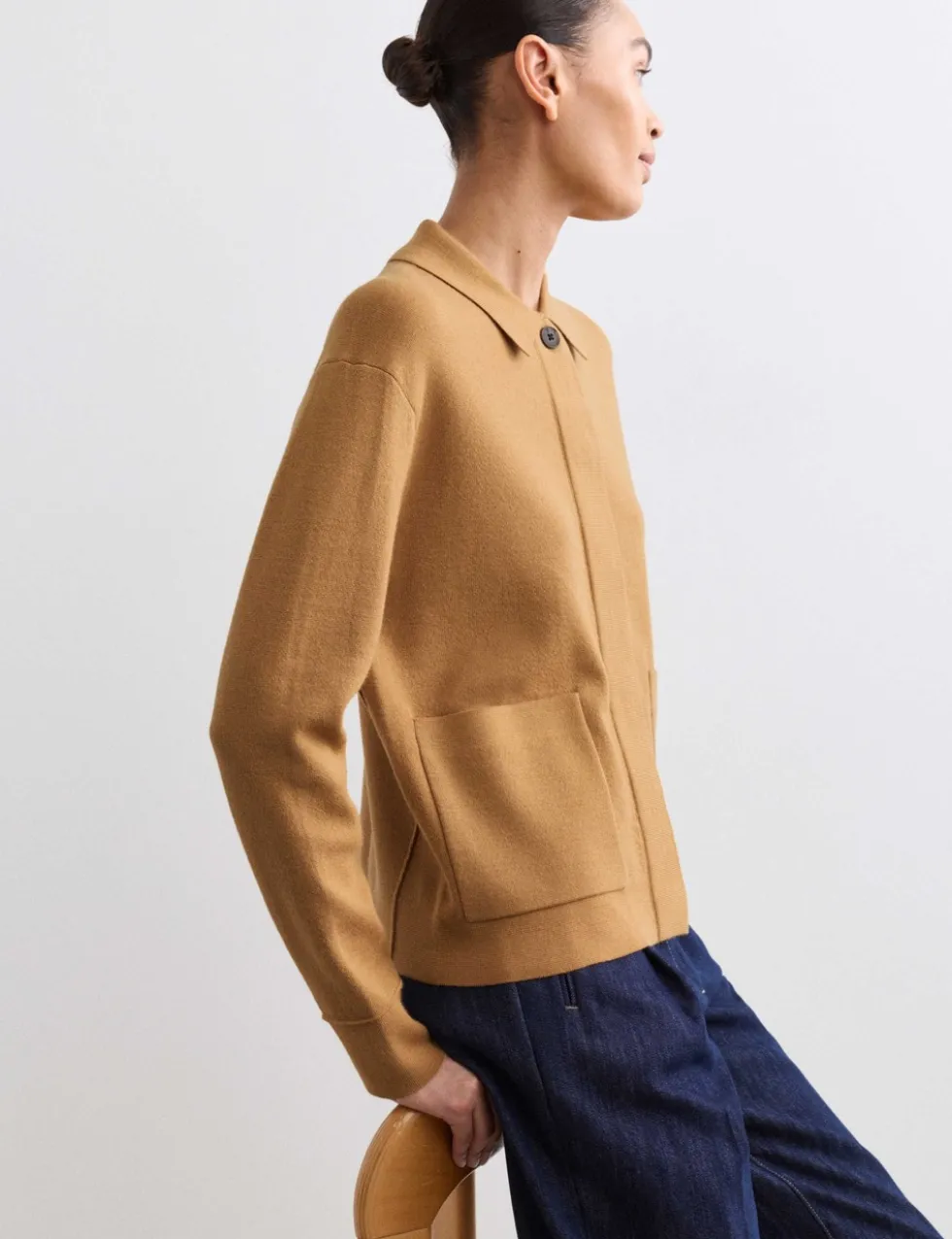Pure Merino Wool Textured Knitted Jacket