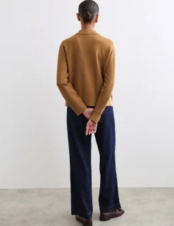 Pure Merino Wool Textured Knitted Jacket