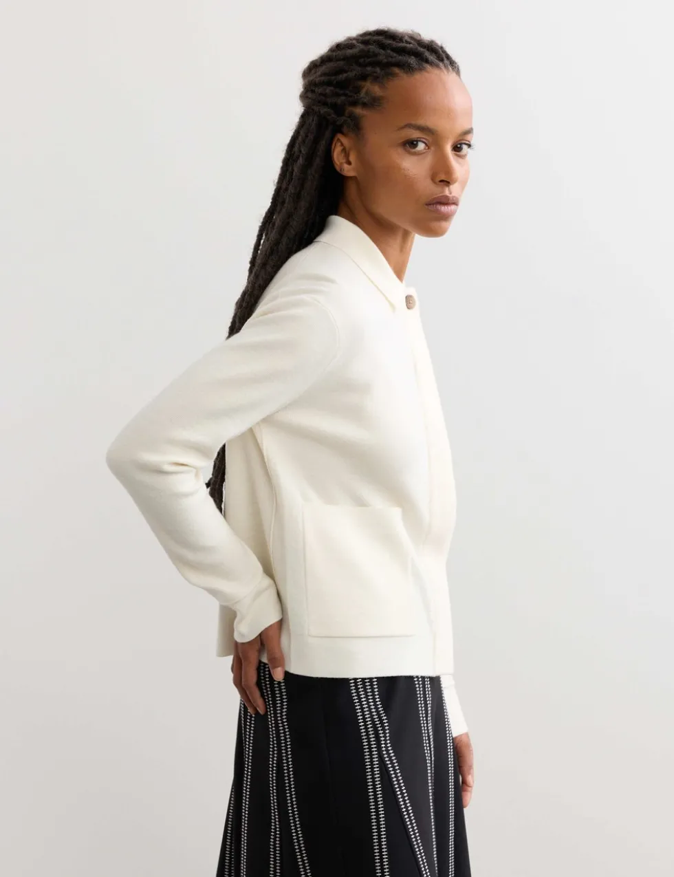 Pure Merino Wool Textured Knitted Jacket