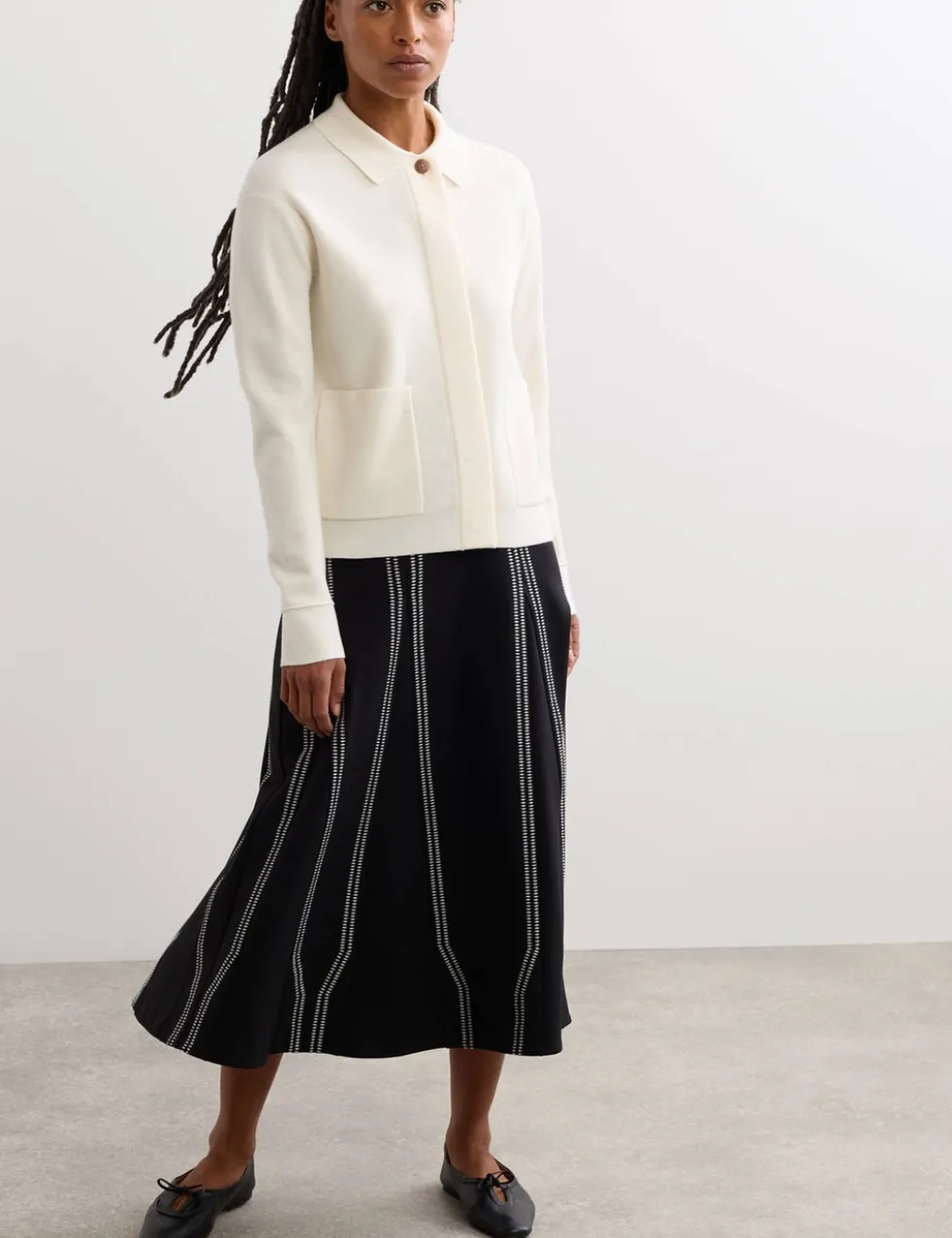 Pure Merino Wool Textured Knitted Jacket