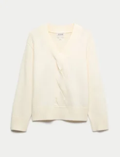Pure Merino Wool V-Neck Twist Jumper