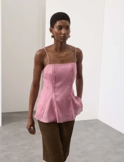 Pure Ramie Godet Cami Top