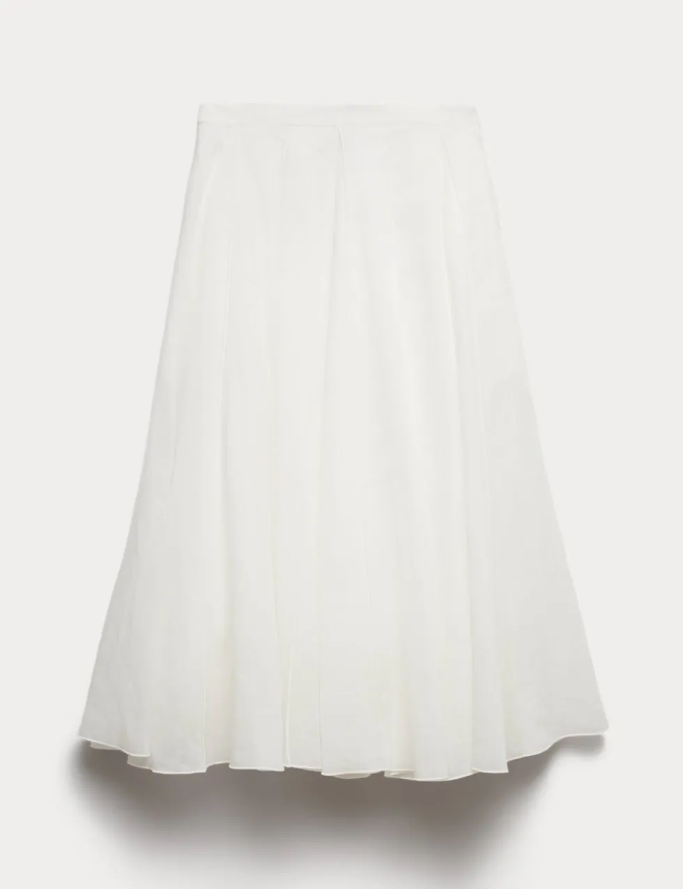 Pure Ramie Godet Midi Skirt