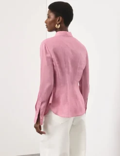 Pure Ramie Pintuck Waisted Shirt