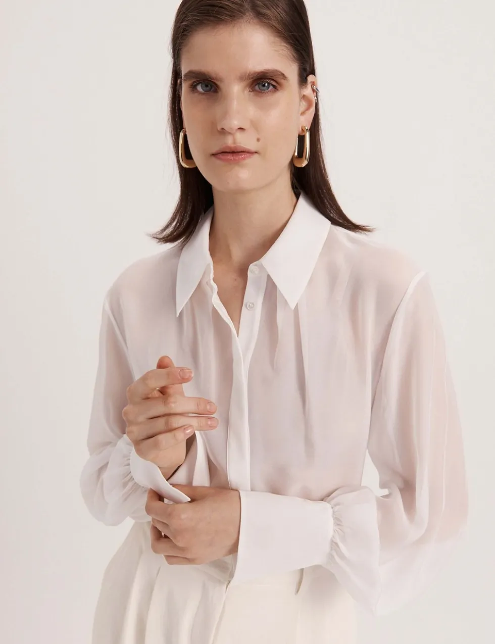 Pure Silk Collared Shirt