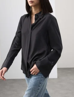 Pure Silk Collared Shirt