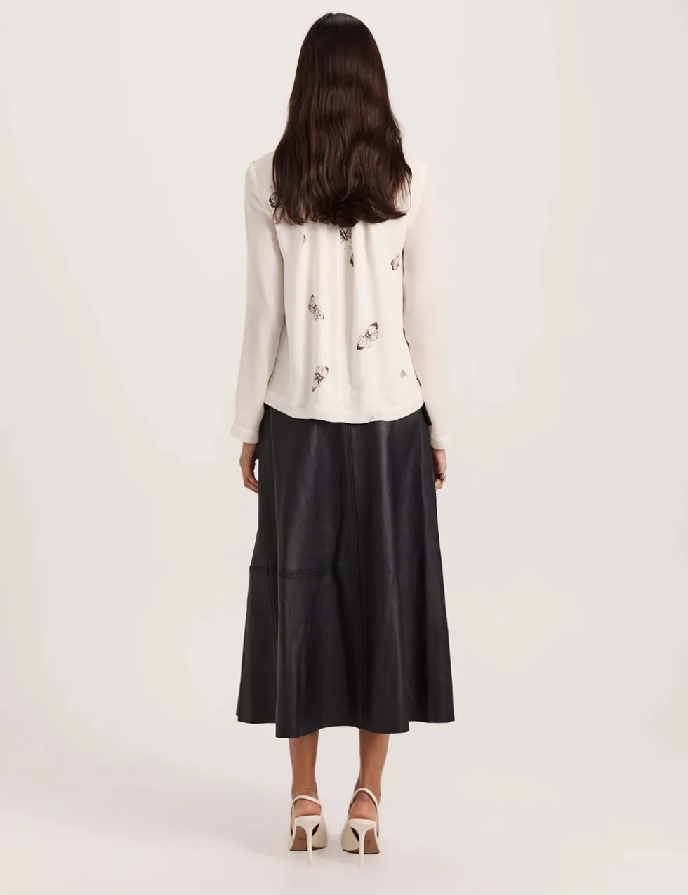 Pure Silk Floral High Neck Blouse