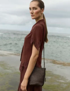 Pure Silk Lace Insert Shirt