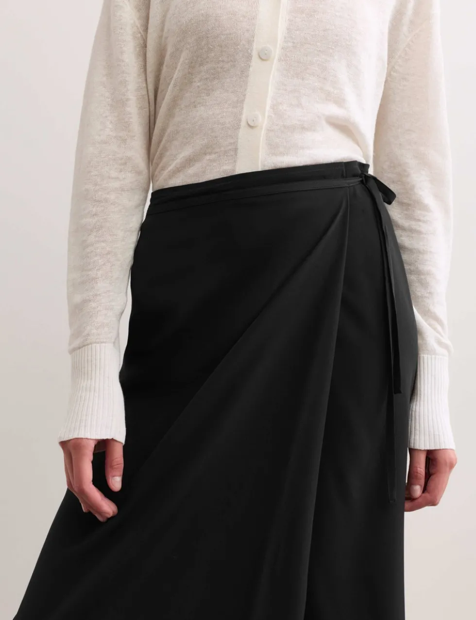 Pure Silk Midi Wrap Skirt