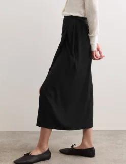 Pure Silk Midi Wrap Skirt