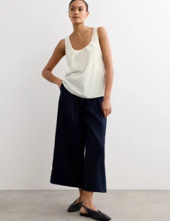 Pure Silk Sculpted Detail Shell Top