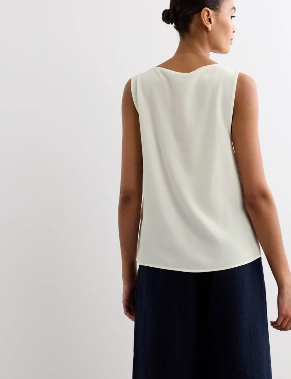 Pure Silk Sculpted Detail Shell Top