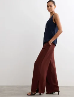 Pure Silk Wide Leg Trousers
