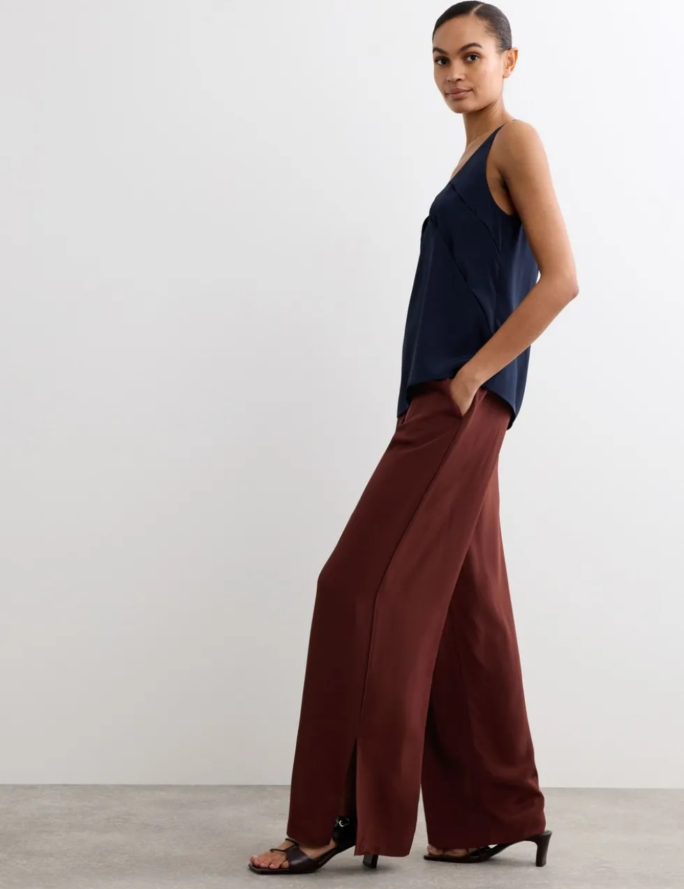 Pure Silk Wide Leg Trousers
