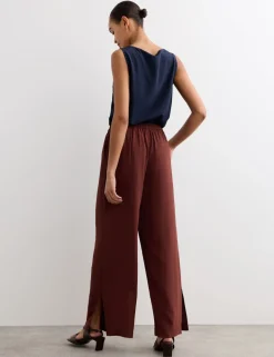 Pure Silk Wide Leg Trousers