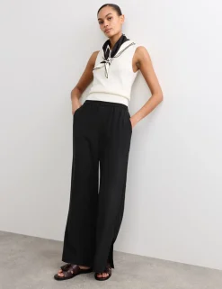 Pure Silk Wide Leg Trousers