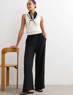Pure Silk Wide Leg Trousers