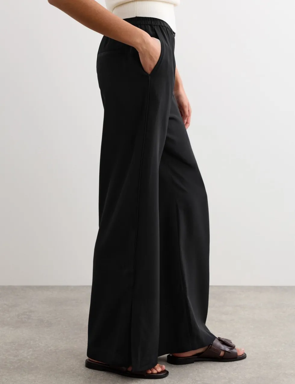 Pure Silk Wide Leg Trousers