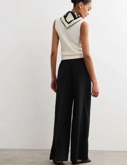 Pure Silk Wide Leg Trousers