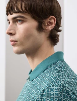 Pure Supima® Cotton Geometric Polo Shirt
