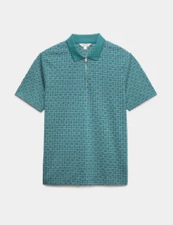 Pure Supima® Cotton Geometric Polo Shirt