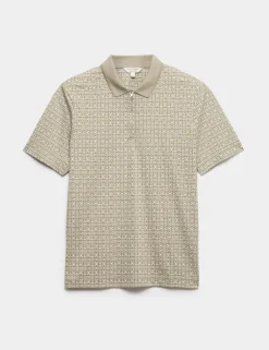 Pure Supima® Cotton Geometric Polo Shirt
